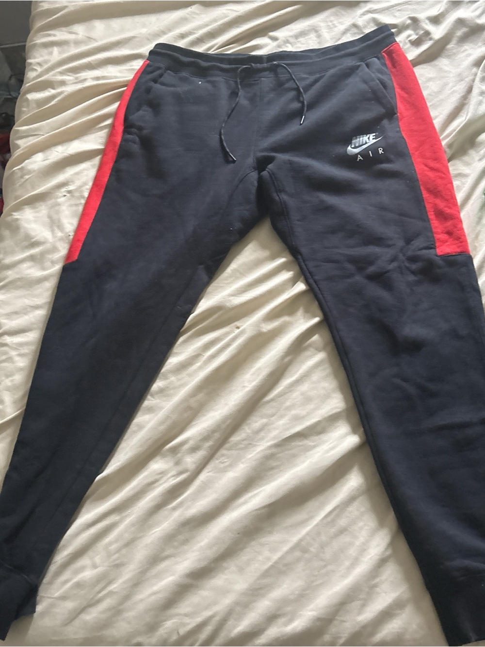 Nike Black Joggers with Red Side Panels